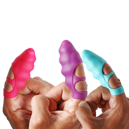 finger vibrator, Ripples Finger Bang-her Vibe, discreet finger vibe, powerful mini vibrator, compact silicone vibrator, targeted vibration toy, pink finger vibe, purple finger vibe, teal finger vibe, one-time use bullet vibrator, vibrating sex toy, easy-to-clean silicone vibrator