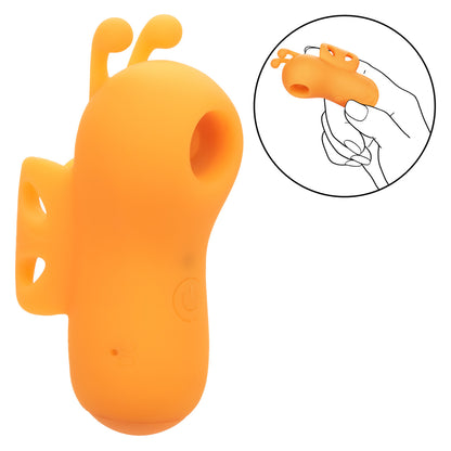 Neon® Vibes The Buzzing Vibe, finger teaser with 10 vibration functions, waterproof silicone design, and rechargeable battery.

finger vibrator, wearable vibe, silicone massager, 10 vibration functions, waterproof vibe, rechargeable finger teaser, travel lock vibrator, IPX7 waterproof vibrator, customizable pleasure toy, orange vibrator