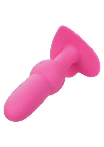 First Time Vibrating Beaded Silicone Rechargeable Probe - Pink 