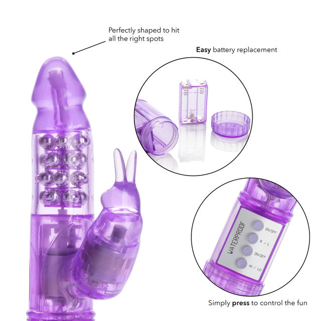 My First Jack Rabbit vibrator with reversible rotation, clitoral bunny ears, waterproof design, and soft TPE material, available in pink or purple.
beginner rabbit vibrator, pink vibrator, purple vibrator, clitoral bunny ears, reversible rotation vibrator, multi-speed vibration, waterproof sex toy, soft TPE material, beginner-friendly vibrator, clitoral stimulation, sensual play toy