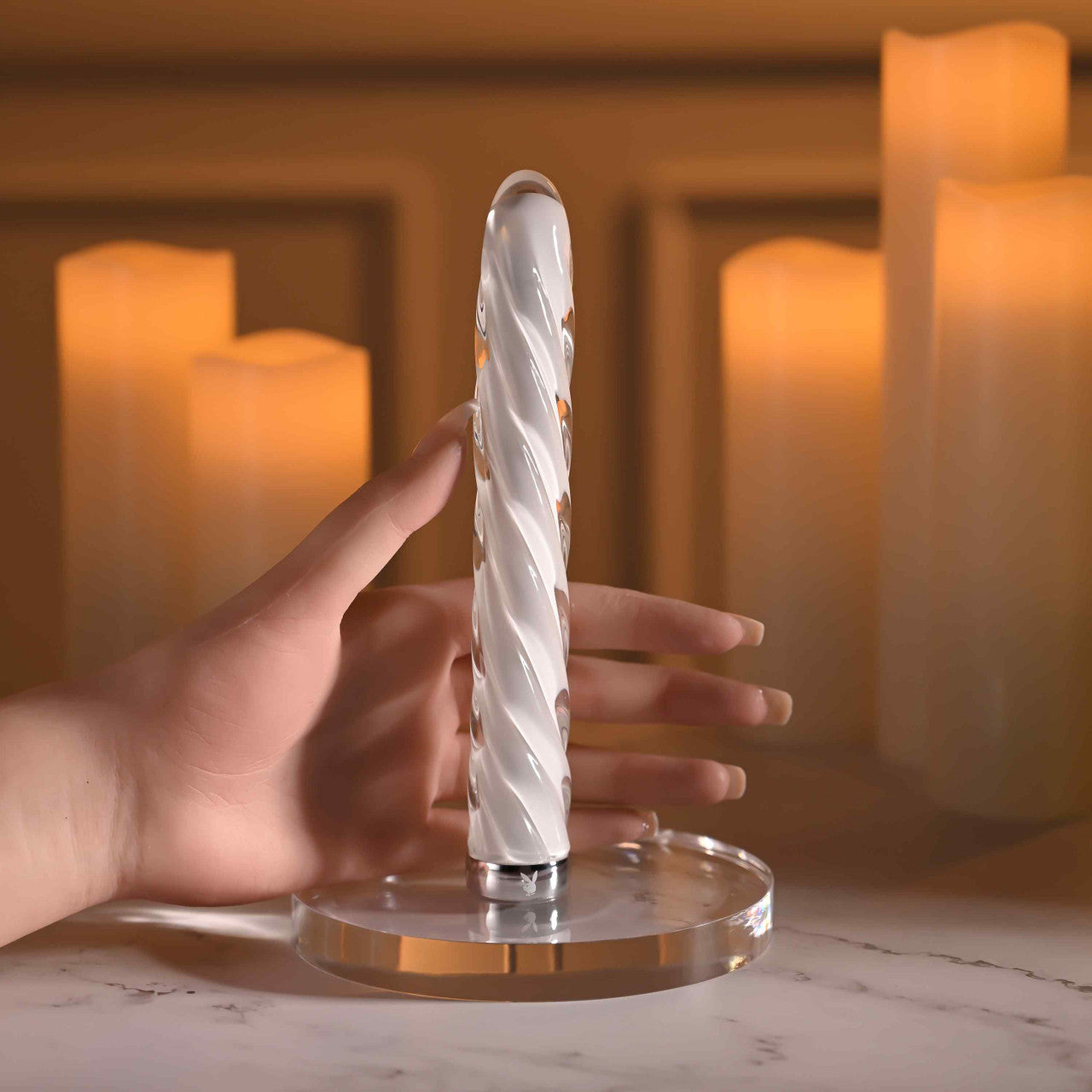 Glass vibrator with a spiral design, 10 vibration speeds, body-safe materials, and temperature play options.

glass vibrator, spiral glass vibrator, body-safe vibrator, temperature play toy, rechargeable glass vibrator, waterproof vibrator, phthalate-free vibrator, borosilicate glass toy, spiral texture vibrator, luxury vibrator