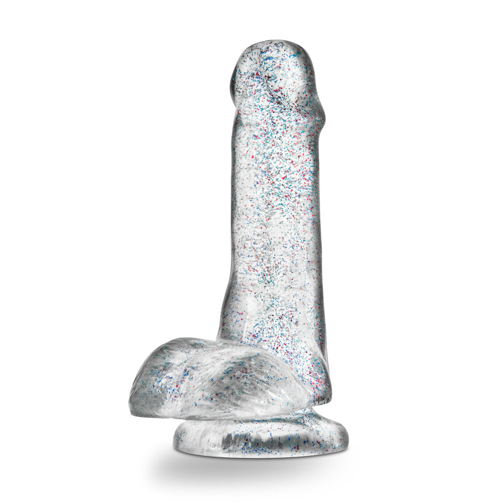 Naturally Yours 6 Inch Glitter Cock, sparkling dildo with flexible shaft, suction cup base, and body-safe materials.
glitter dildo, shimmering crystal dildo, soft flexible dildo, suction cup base, harness-compatible toy, body-safe TPE, 6-inch dildo, beginner-friendly dildo, sparkling sex toy