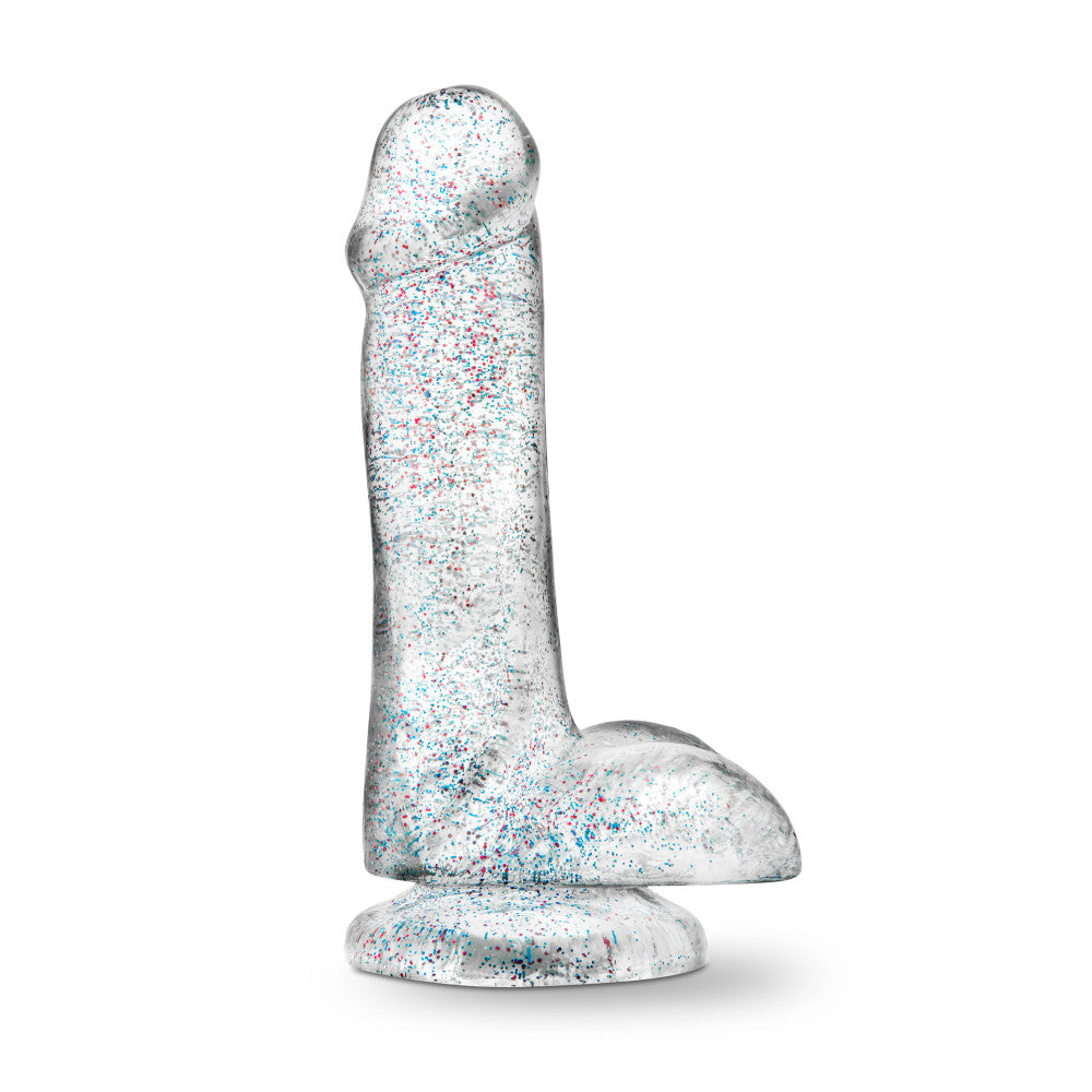 Naturally Yours 6 Inch Glitter Cock, sparkling dildo with flexible shaft, suction cup base, and body-safe materials.
glitter dildo, shimmering crystal dildo, soft flexible dildo, suction cup base, harness-compatible toy, body-safe TPE, 6-inch dildo, beginner-friendly dildo, sparkling sex toy