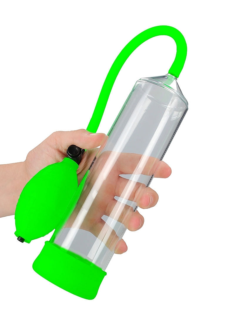 Glow in the Dark penis pump, Ouch penis pump, classic penis pump, Classic Penis Pump - Glow in the Dark by Ouch!, featuring ergonomic design, glowing details, and customizable suction for enhancement.

glow-in-the-dark pump, customizable suction pump, body-safe penis pump, waterproof penis pump, enhancement pump, ergonomic penis pump, fluorescent green penis pump.