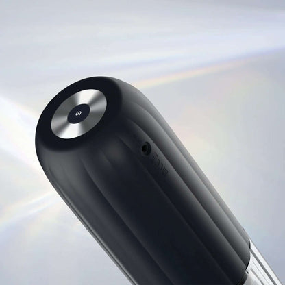 Alex Neo 2 Interactive Thrusting Masturbator, app-controlled, 7 thrusting modes, textured TPE sleeve, rechargeable, interactive adult content compatible.