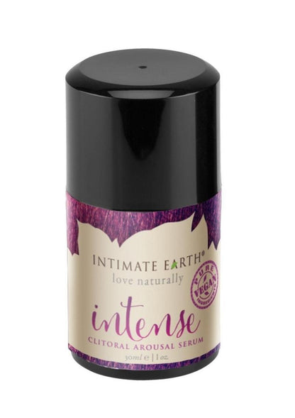 Intimate Earth Intense Clitoral Arousal Serum - 1oz Intense Clitoral Stimulating Serum: Organic peppermint oil, blood flow boosters, and menthol-free formula for heightened clitoral sensitivity.