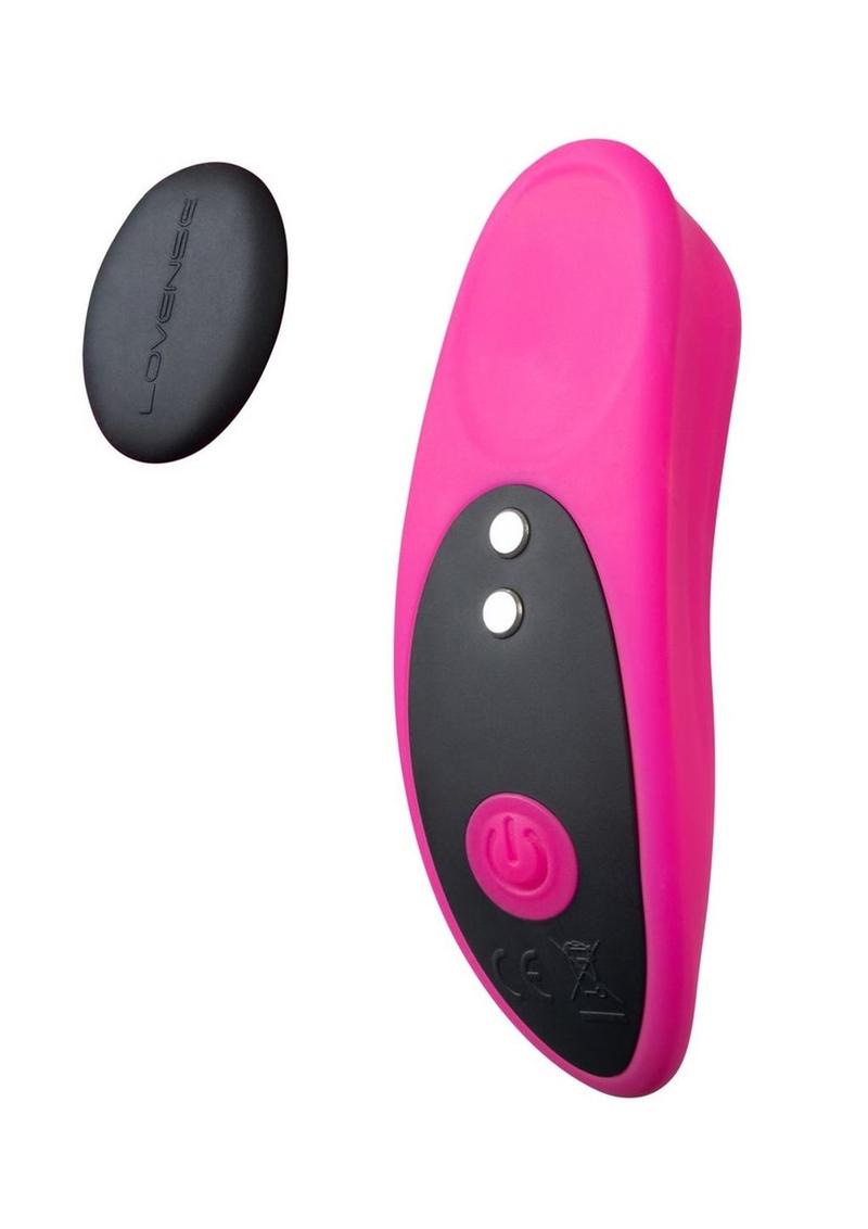 Lovense Ferri App Compatible Silicone Panty Vibrator - Black/Pink Compact magnetic panty vibrator with app control and waterproof design