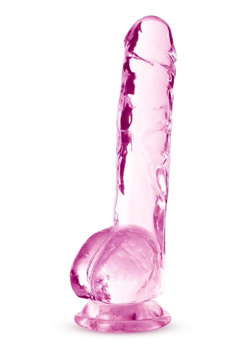 Realistic Crystalline Transparent Dildo with Balls and Suction Cup Base | Naturally Yours By Blush®