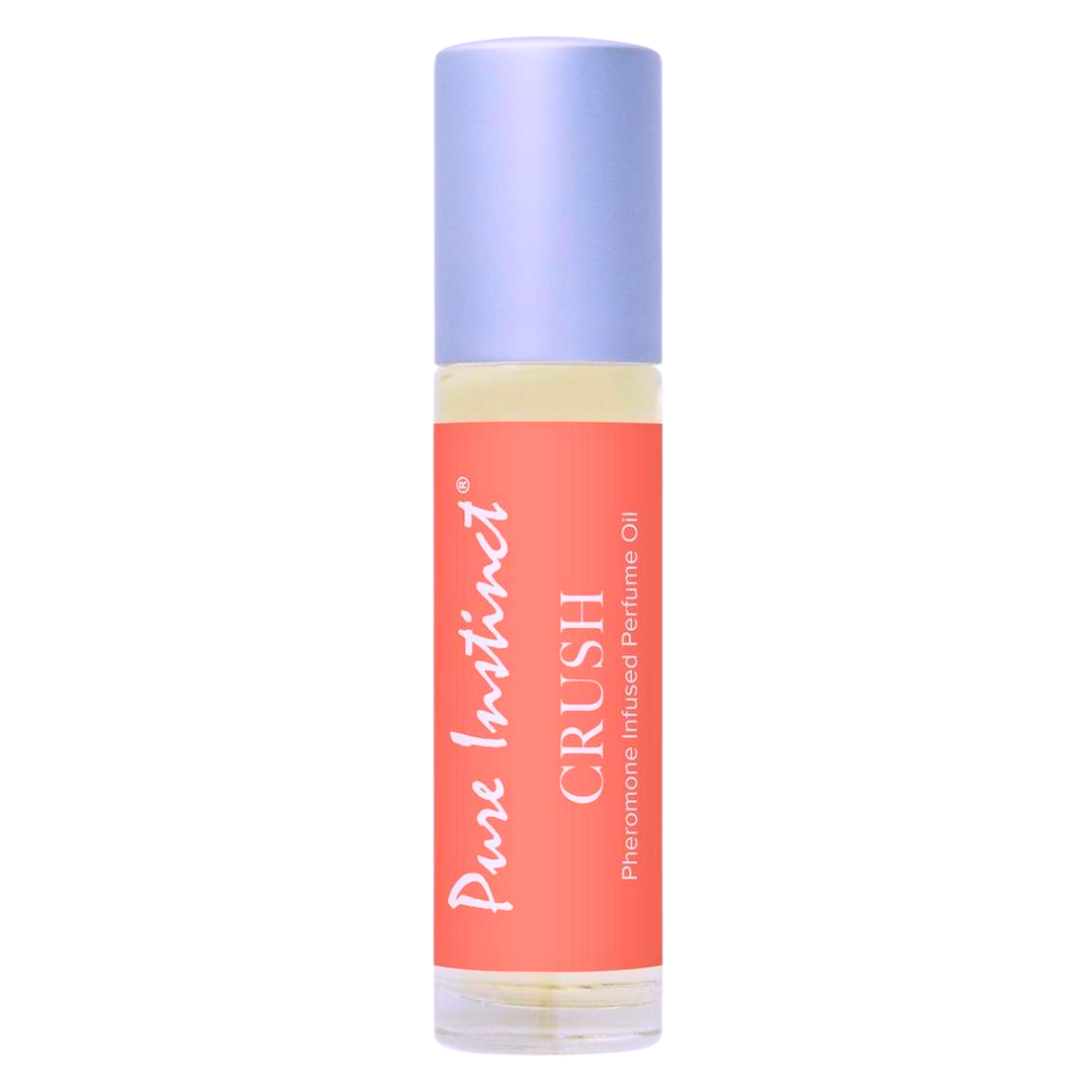 Pheromone-infused roll-on perfume with citrus, florals, amber, and musk for a unique, unisex fragrance.

pheromone-infused perfume, unisex fragrance, citrus perfume, amber and musk scent, roll-on perfume, floral fragrance, cashmere musk, travel-friendly perfume, day-to-night fragrance, Pure Instinct Crush, USA-made perfume, romantic fragrance, signature scent.