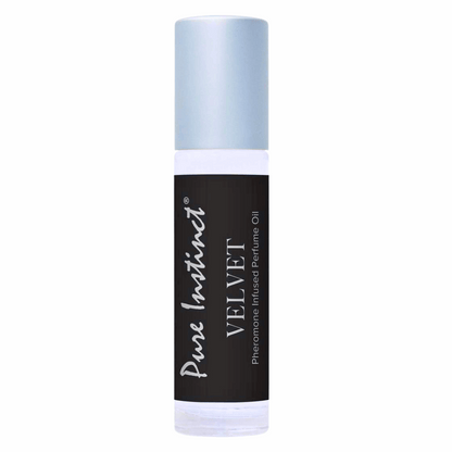 Velvet Pure Instinct unisex roll-on pheromone fragrance with bergamot, Turkish rose, sandalwood, and vanilla. Enhances confidence, inspires affection, and blends with skin’s pH for a unique scent.pheromone fragrance, unisex fragrance, Spell Binder perfume, bergamot perfume, sandalwood fragrance, vanilla fragrance, roll-on perfume, Turkish rose scent, confidence-boosting fragrance, romantic pheromone perfume, unique scent, day and night fragrance, travel-friendly fragrance