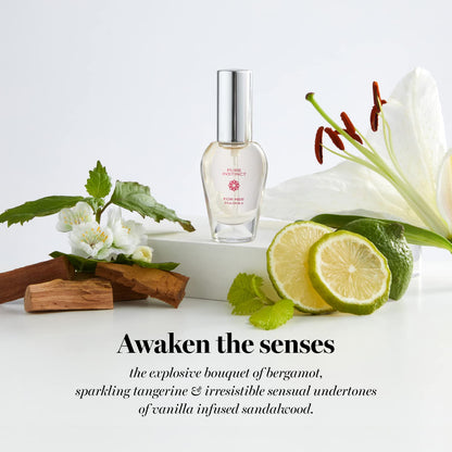 Pure Instinct For Her pheromone-infused perfume, featuring bergamot, tangerine, vanilla, and sandalwood. Clean, cruelty-free, and paraben-free.

Pure Instinct For Her, pheromone perfume, bergamot perfume, vanilla sandalwood scent, paraben-free perfume, cruelty-free fragrance, attract attention perfume, pheromone-infused oil, clean beauty perfume, sensual fragrance for women.