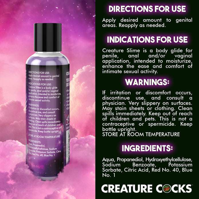 Purple, unscented, water-based slime for mythical fantasy roleplay and toy-safe use.

Purple Creature Slime, purple fantasy slime, unicorn roleplay lube, water-based slime, paraben-free lubricant, glycerin-free lube, slippery sex slime, unscented slime, mythical play lubricant, slime for all toys, easy cleanup lubricant, magical roleplay slime.