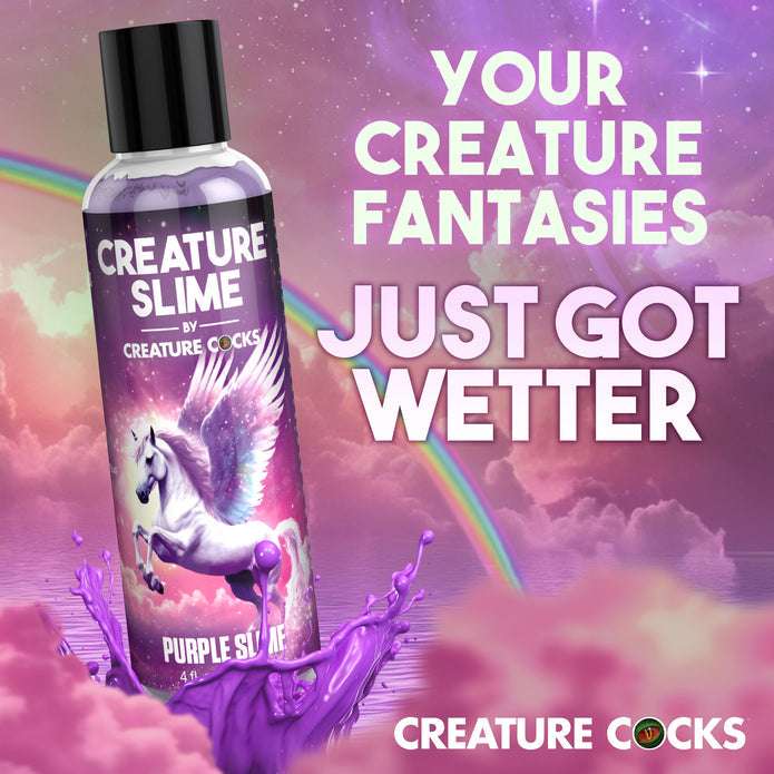 Purple, unscented, water-based slime for mythical fantasy roleplay and toy-safe use.

Purple Creature Slime, purple fantasy slime, unicorn roleplay lube, water-based slime, paraben-free lubricant, glycerin-free lube, slippery sex slime, unscented slime, mythical play lubricant, slime for all toys, easy cleanup lubricant, magical roleplay slime.