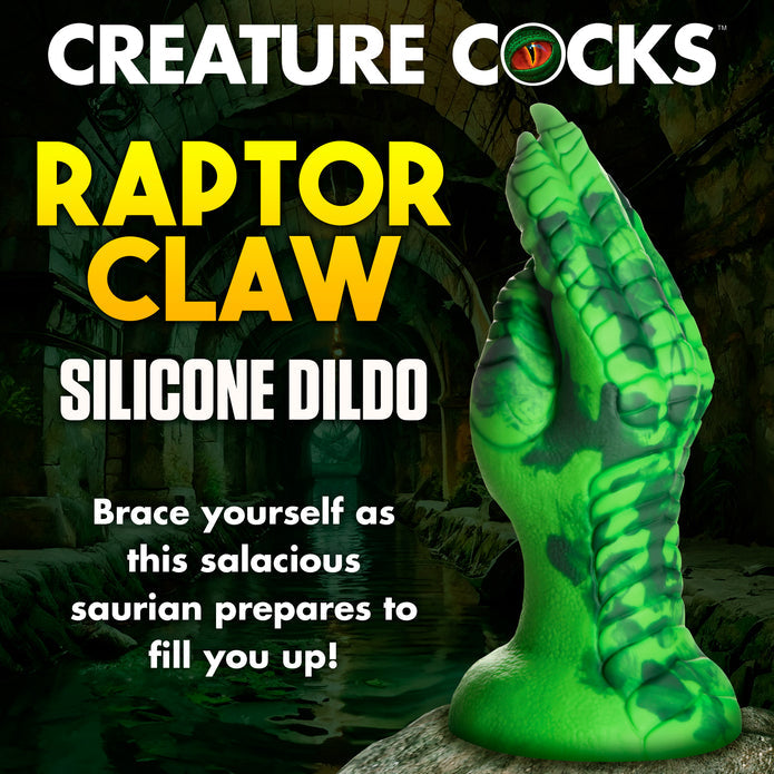 Green clawed silicone dildo with suction cup base, harness compatibility, and textured scales.

raptor claw dildo, fantasy silicone dildo, creature cock claw, green clawed dildo, fisting silicone dildo, harness-compatible dildo, suction cup dildo, phthalate-free dildo, textured fantasy dildo, premium silicone claw toy