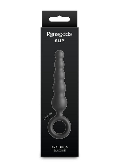 Renegade Slip Tapered Slim Silicone Anal Plug - Black