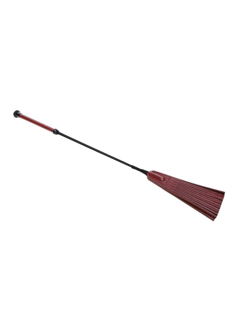 Saffron Fringe Crop with 12 tassels and a firm shaft for versatile BDSM play. Perfect for teasing or delivering satisfying smacks. Keywords: Saffron Fringe Crop, BDSM crop, impact play whip, faux leather crop, tassel tip crop, spanking crop, sensory play crop, fringe BDSM tool, dominant play accessory, BDSM tassel whip.