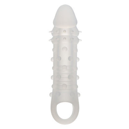 Performance Maxx™ Liquid Silicone Adonis® Clear Liquid Silicone penis enhancer with a 1.75-inch solid head, textured interior, and built-in scrotum strap for secure, waterproof pleasure.

Performance Maxx Adonis, Liquid Silicone enhancer, penis sleeve with scrotum strap, textured hollow shaft, waterproof penis enhancer, phthalate-free silicone sleeve, length and girth enhancer, secure penis sleeve, clear silicone penis enhancer, premium penis extension
