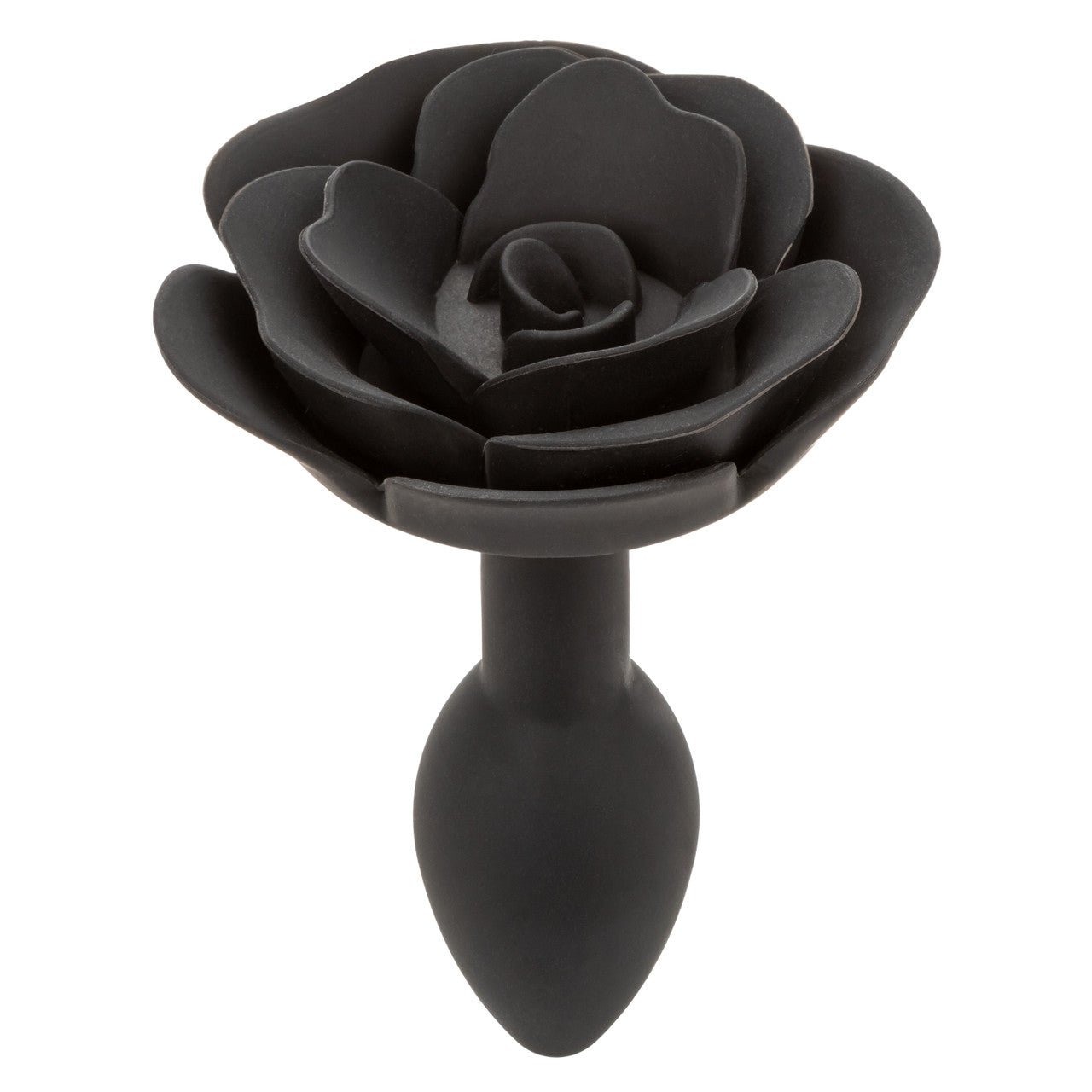 Forbidden™ Small Rose Anal Plug in black, featuring body-safe silicone, tapered design, sturdy base, and waterproof construction for safe and stylish anal pleasure.

small anal plug, beginner anal toy, body-safe silicone anal plug, waterproof anal plug, tapered anal plug, elegant anal toy, rose-themed anal plug, black silicone plug, anal plug with base