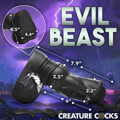 Black and white fantasy silicone dildo with ribbed head, suction-cup base, and spiky balls.

Venom-inspired dildo, fantasy silicone dildo, Creature Cocks Venom, alien rod dildo, ribbed fantasy dildo, suction cup alien dildo, harness-compatible dildo, premium silicone toy, black and white dildo, phthalate-free fantasy toy