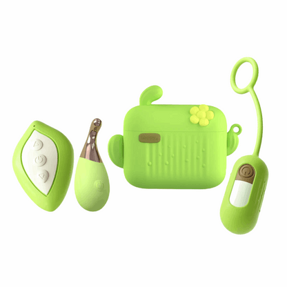 Green 4-piece vibrator set with mini wand, vibrating egg, wireless remote, and USB charging case for travel-friendly pleasure.
Keywords: vibrator set, mini wand vibrator, vibrating egg, remote control egg, USB charging case, travel-friendly vibrator, pinpoint stimulation, 12 vibration modes, body-safe silicone, phthalate-free, compact pleasure set, Blooming Bliss, wireless vibrator