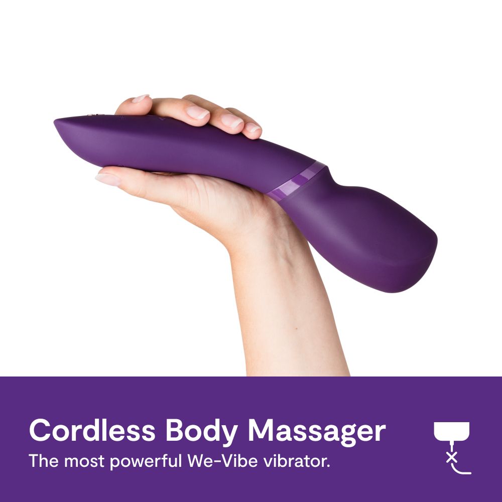 We-Vibe Wand 2 cordless massager with flexible head, Smart Silence, app control, and 10+ intensity levels for powerful and discreet stimulation.

Keywords: cordless massager, vibrating wand, Smart Silence, app-enabled, body massager, 10+ intensity levels, waterproof, rechargeable, body-safe silicone, ergonomic design.