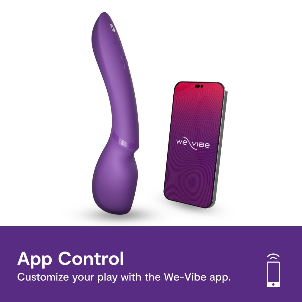 We-Vibe Wand 2 cordless massager with flexible head, Smart Silence, app control, and 10+ intensity levels for powerful and discreet stimulation.

Keywords: cordless massager, vibrating wand, Smart Silence, app-enabled, body massager, 10+ intensity levels, waterproof, rechargeable, body-safe silicone, ergonomic design.