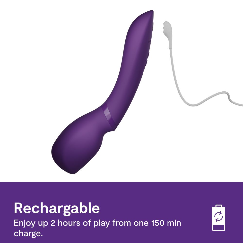 We-Vibe Wand 2 cordless massager with flexible head, Smart Silence, app control, and 10+ intensity levels for powerful and discreet stimulation.

Keywords: cordless massager, vibrating wand, Smart Silence, app-enabled, body massager, 10+ intensity levels, waterproof, rechargeable, body-safe silicone, ergonomic design.